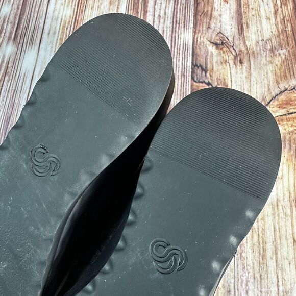 Clarks Cloud Steppers CADDELL DENALI Size 8.5 Black Wedge Heel Loafers Shoes - Picture 9 of 11